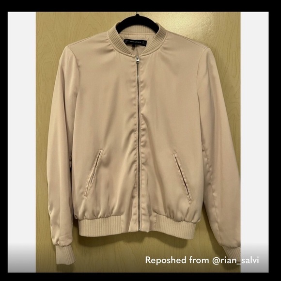 ZARA Trafaluc Outerwear Pearl Pink Jacket Medium - Picture 10 of 10
